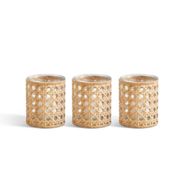 Lumington Cane Webbing Tealight Candleholders / Vases