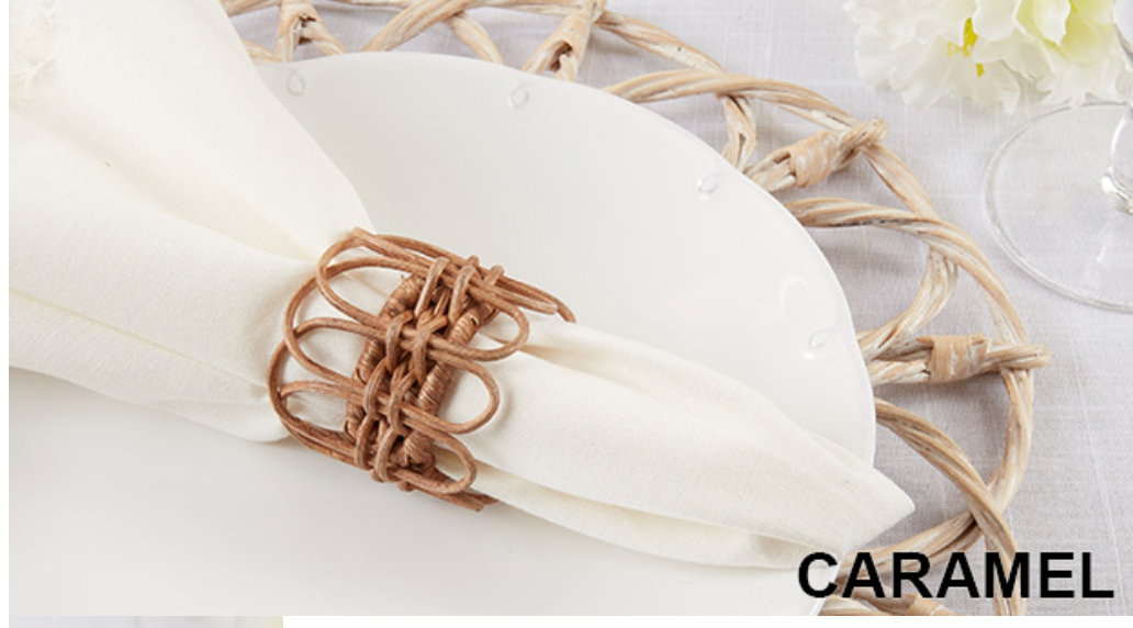 Twisted Rattan Napkin Ring Carmel