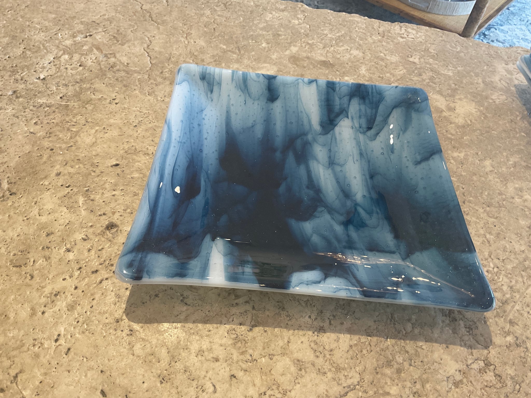 Blue Smoky Plate - 10” x 10”