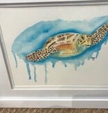 Turtle Splash watercolor 16"Wx13"H