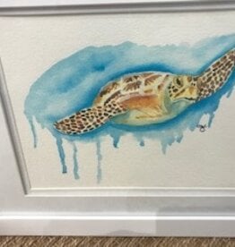 Turtle Splash watercolor 16"Wx13"H