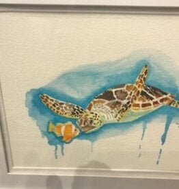 Turtle Splash and Nemo Watercolor 16"Wx13"H