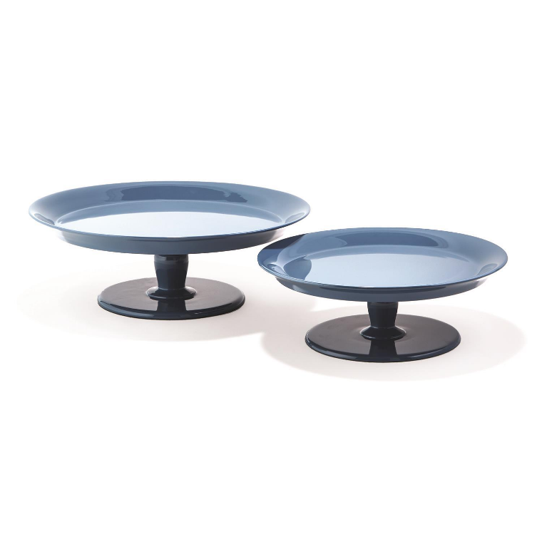 Slate Blue Pedestal Tray - 5 3/4" H x 16" Dia