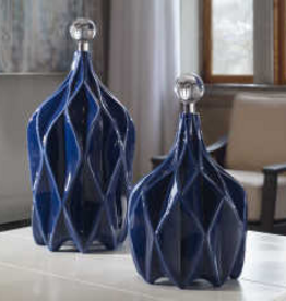 Klara Bottle Cobalt LG 8"Dx17"H