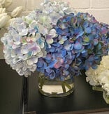 Large Hydrangea x7 in 6" Cylinder-Faux Water (Light Blue Green/Blue Purple)