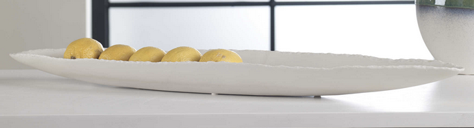 Pontoon Bowl - White Sand.    26W x 2H x 6D
