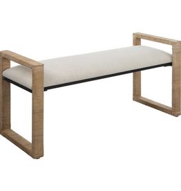 Areca Bench Rattan -48 W X 22 H X 17 D