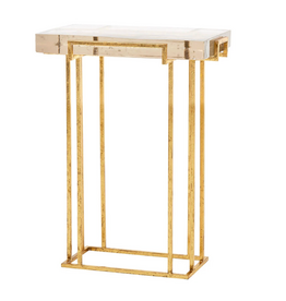 Prism Side Table/Gold Leaf  16.75W x 11D x 22H
