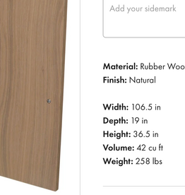 Delacruz Sideboard Natural-8doors / 106.5x36.5x19