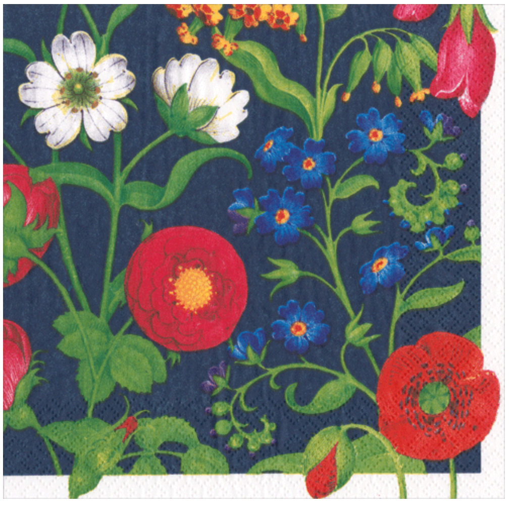 Cloisters Garden Navy Napkin Cocktail