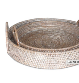 Round Tray with Loop Handles- WW 15x3'/5', 13x2'/4'