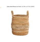 Zephyr Basket/Banana Leaf Small  14.17"W × 14.17"D × 19.69"H