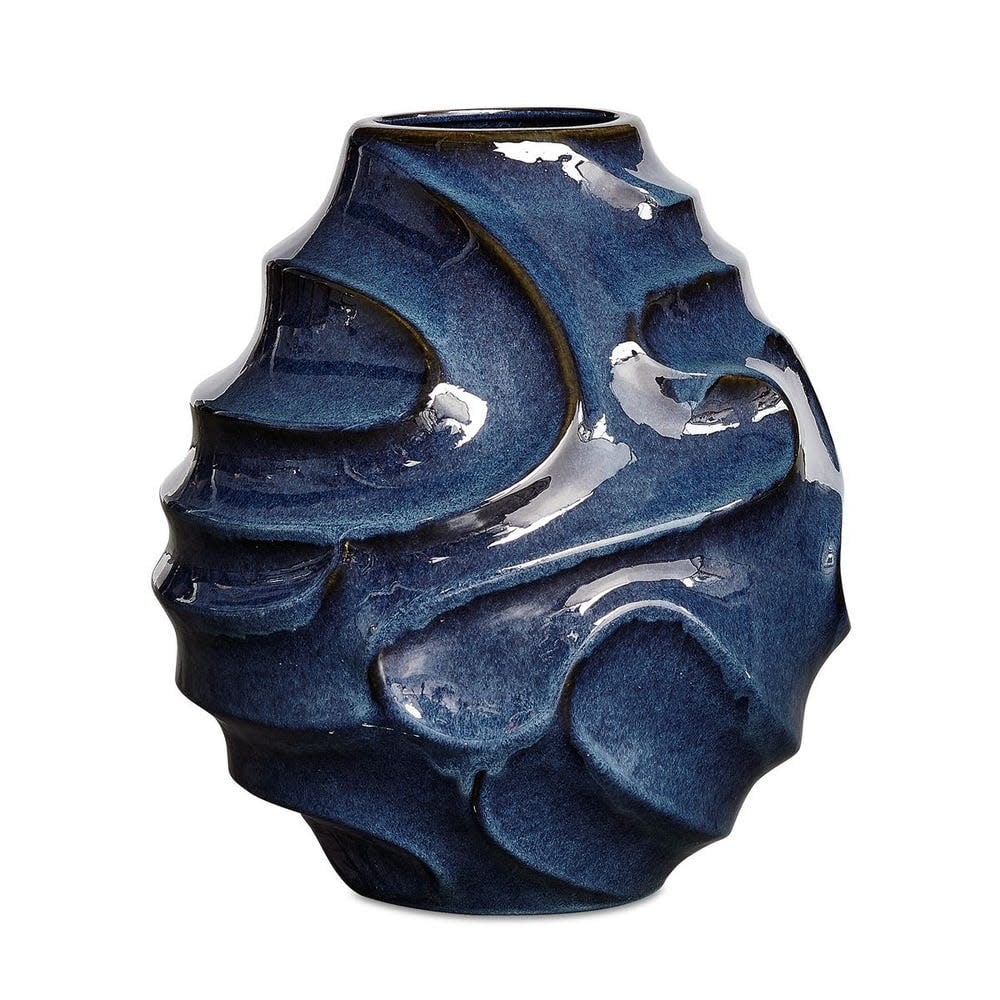 Helix Swirl Indoor-Outdoor Vase / 15dia x16h