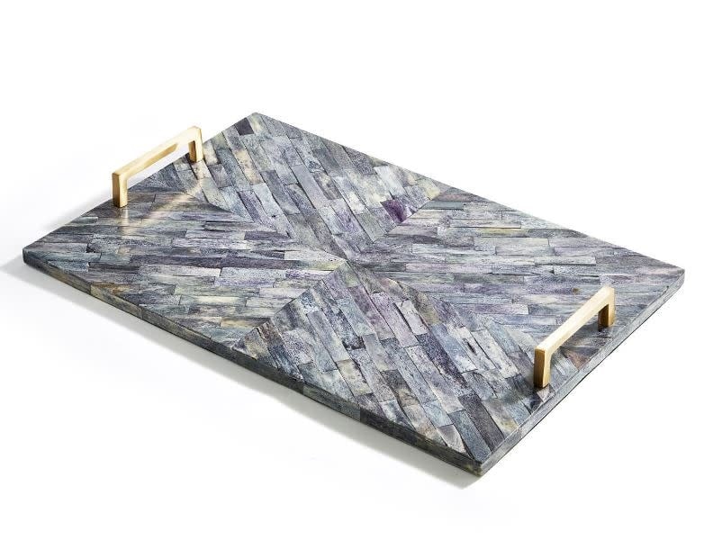 Greystone Mosaic Tray   18" W x 12" D