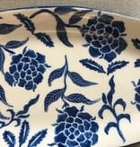 Mana Tray Flower 16" x 7" White & Blue