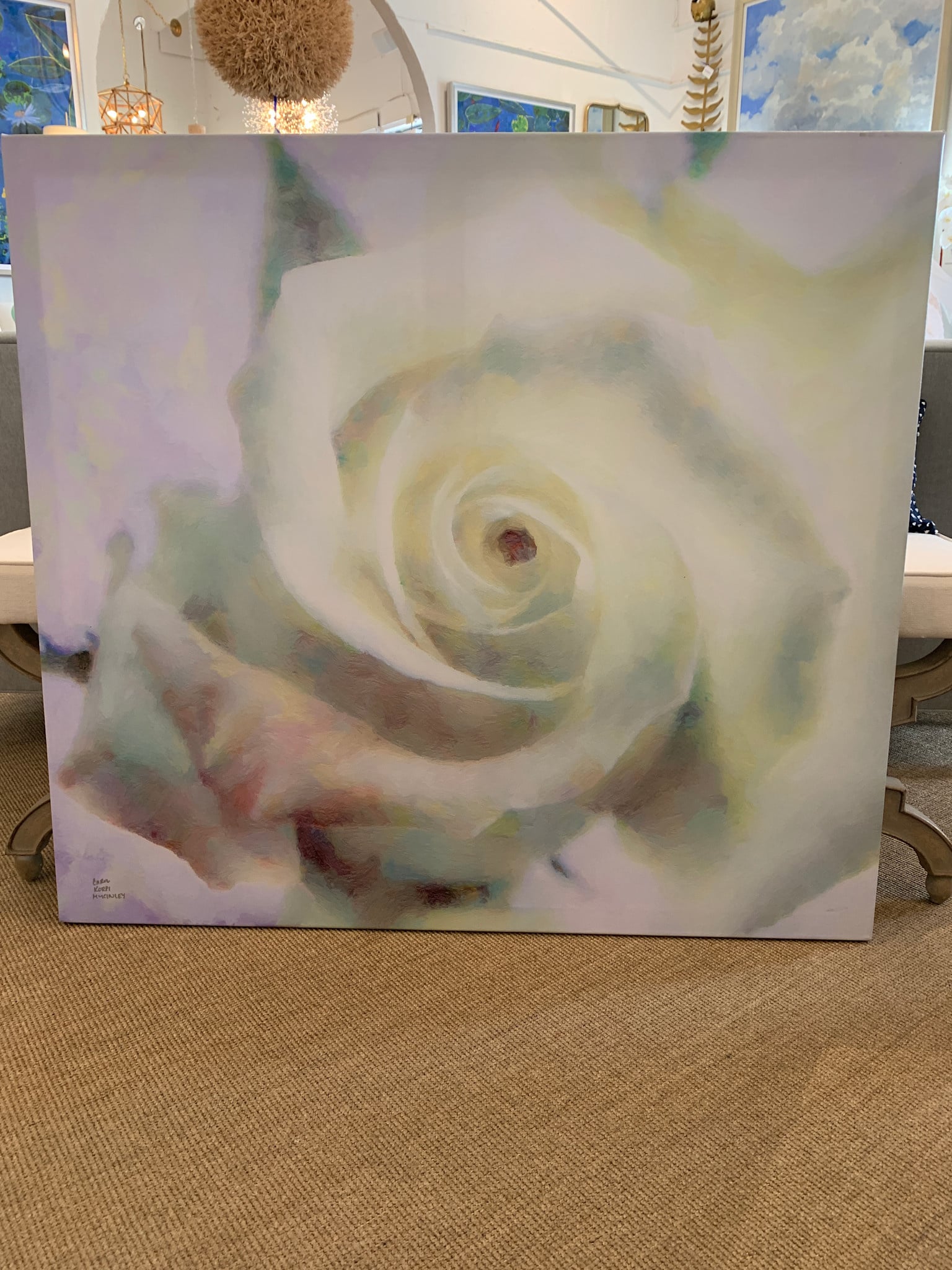 Giclee Blue & Green Rose  40 x 44