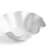 Q Home Design LG White Clam Melamine Serving Bowl15.5" x 5.25"