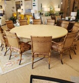 Custom Made Lacquered Raffia Round table 97" x 30"