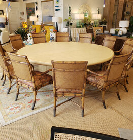 Custom Made Lacquered Raffia Round table 97" x 30"