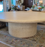 Custom Made Lacquered Raffia Round table 97" x 30"
