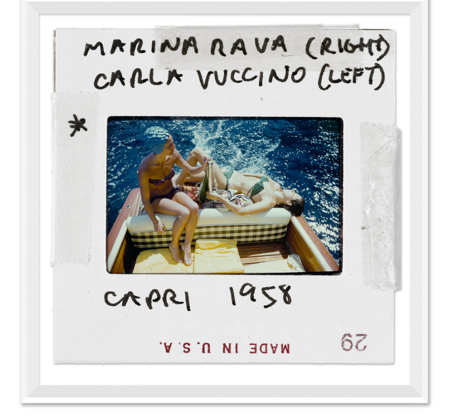 "Vuccino and Rava - Slide", Slim Aarons, January 1, 1958      21.25" x 21.25"