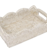 SM Rattan Scalloped Tray cream