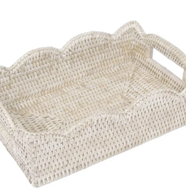 SM Rattan Scalloped Tray cream