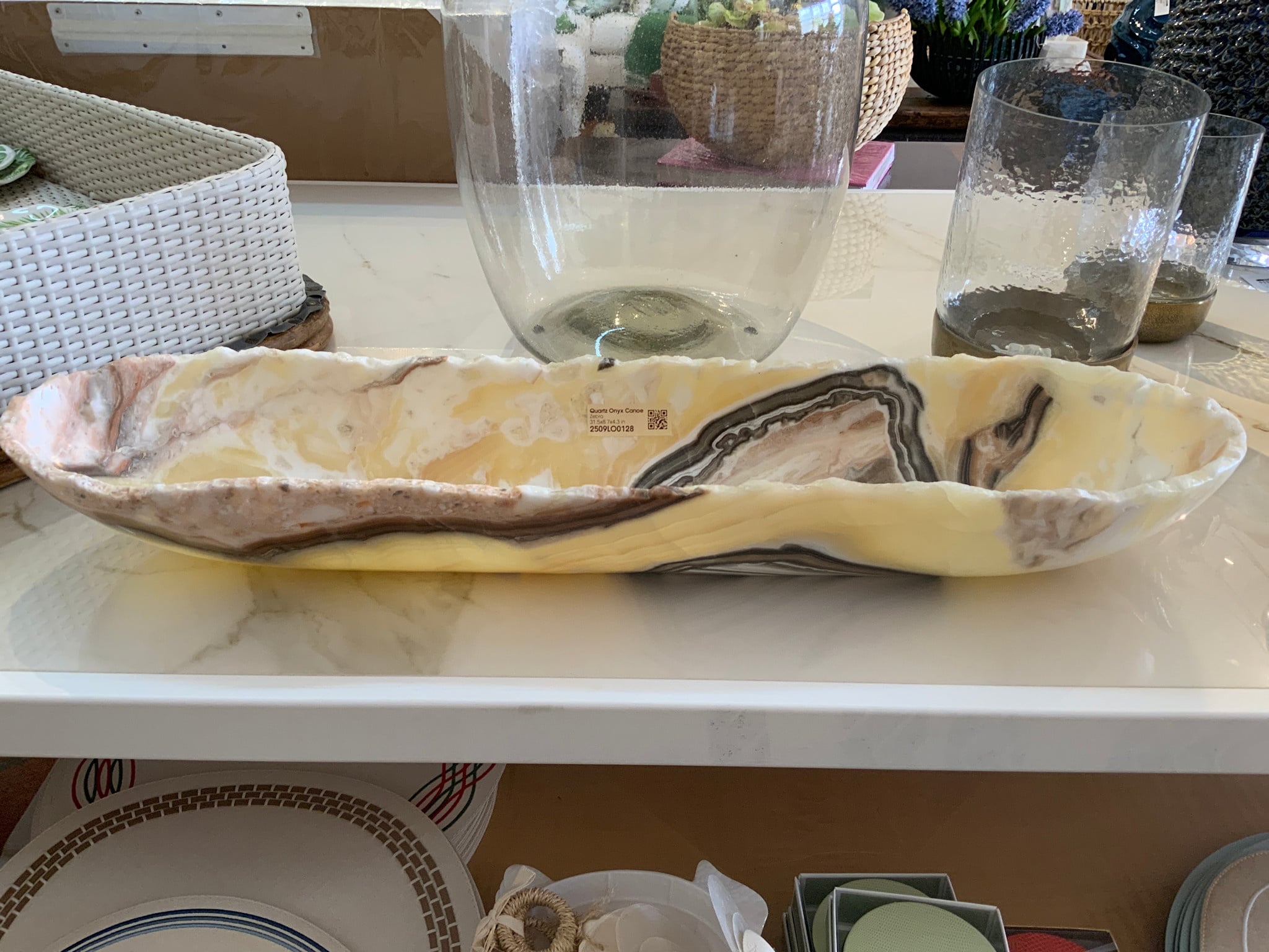 Quartz Onyx Canoe Zebra 31.5x8.7x4.3