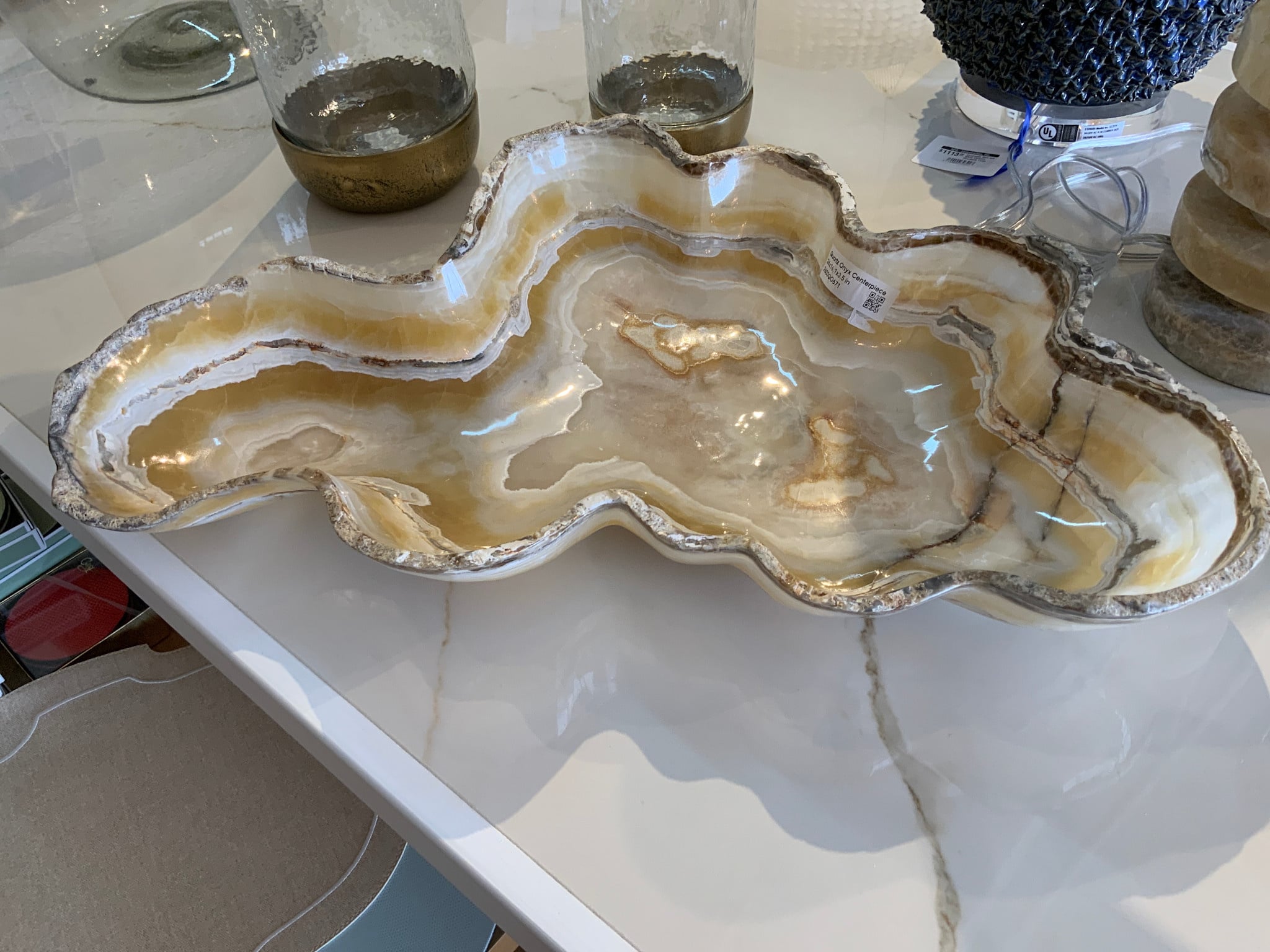 Quartz Onyx Centerpiece Crystalline /26.0 x16.1 x3.5