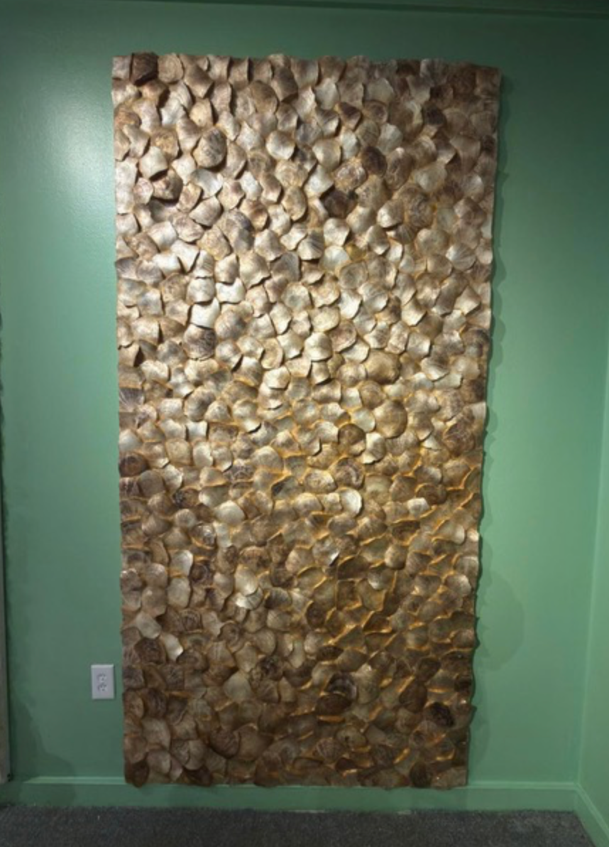 Smoked and Burnt Capiz Oyster Panel 8`x4`