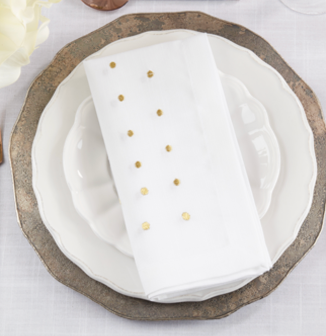 Polka Dot Napkin Gold 20" sq