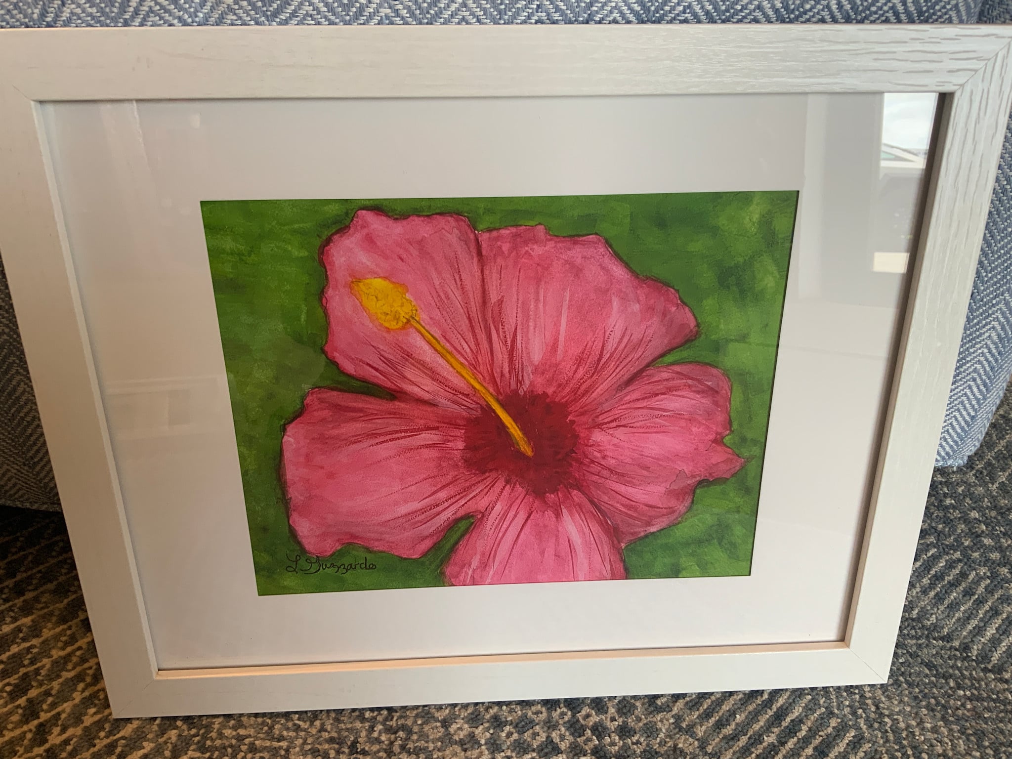 Pink Hybiscus 12.5"x 15.5"