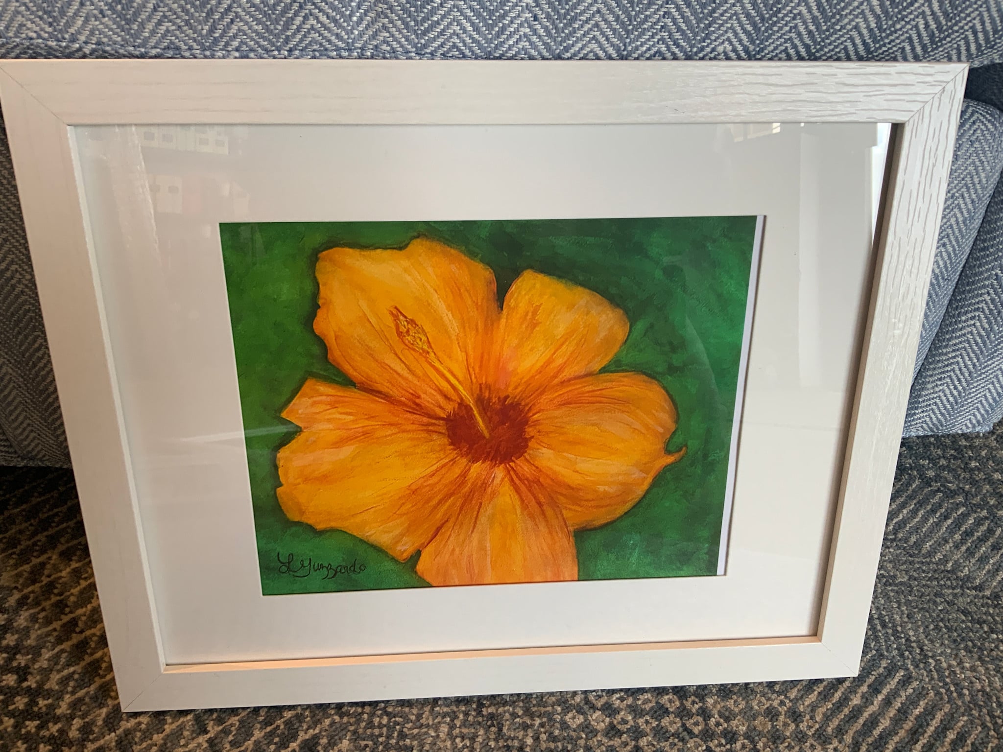 Orange Hybiscus 12.5"x 15.5"
