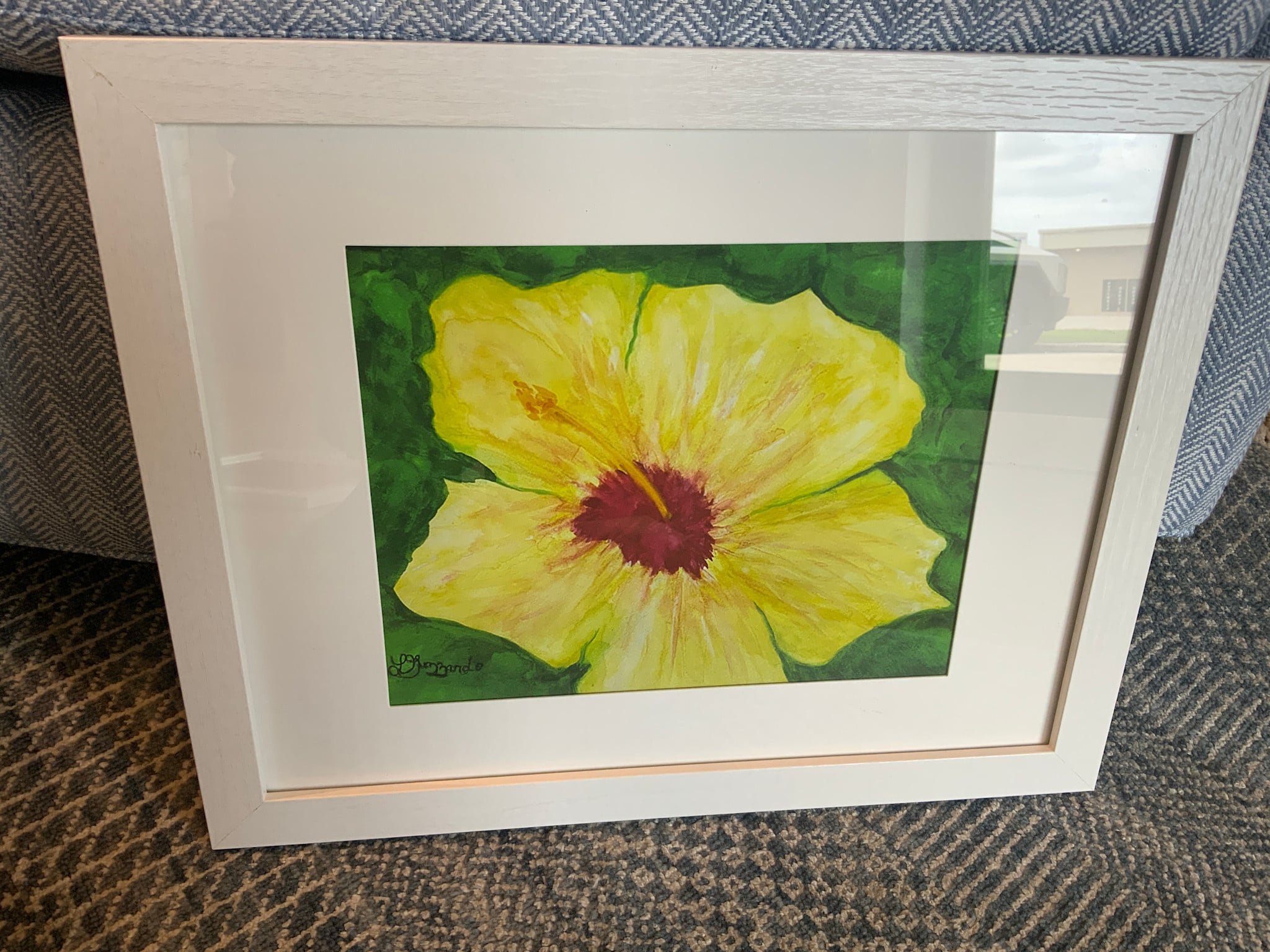 Yellow Hybiscus 12.5"x 15.5"