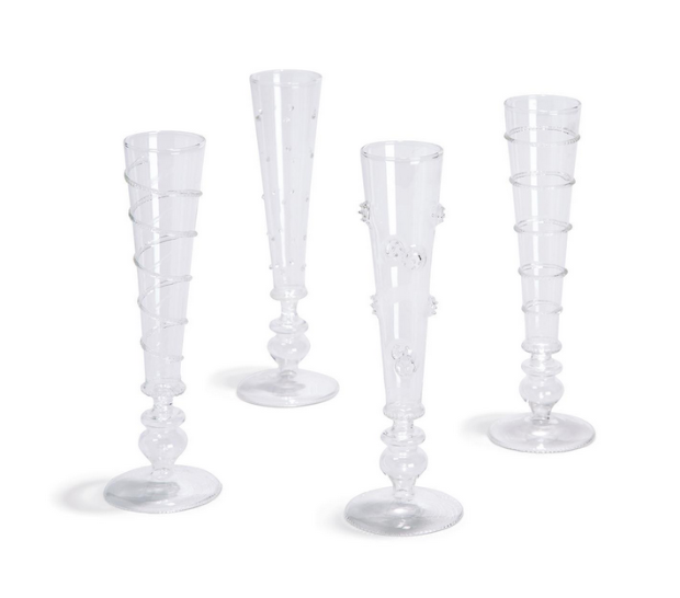 Verre Champagne Flute Hand Blown