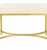 New Orleans Stool in Gild Gold and A La Mode Ivory - 20” H x 30”W x 18”D