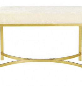 New Orleans Stool in Gild Gold and A La Mode Ivory - 20” H x 30”W x 18”D