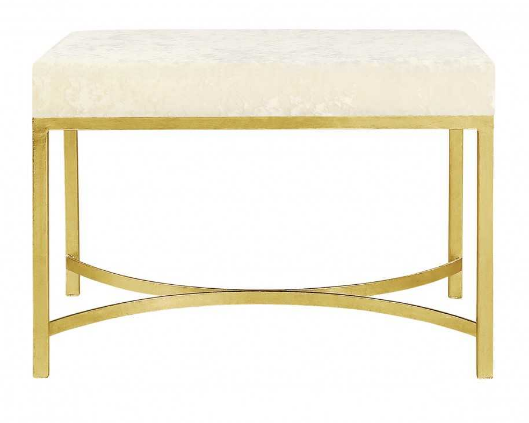 New Orleans Stool in Gild Gold and A La Mode Ivory - 20” H x 30”W x 18”D