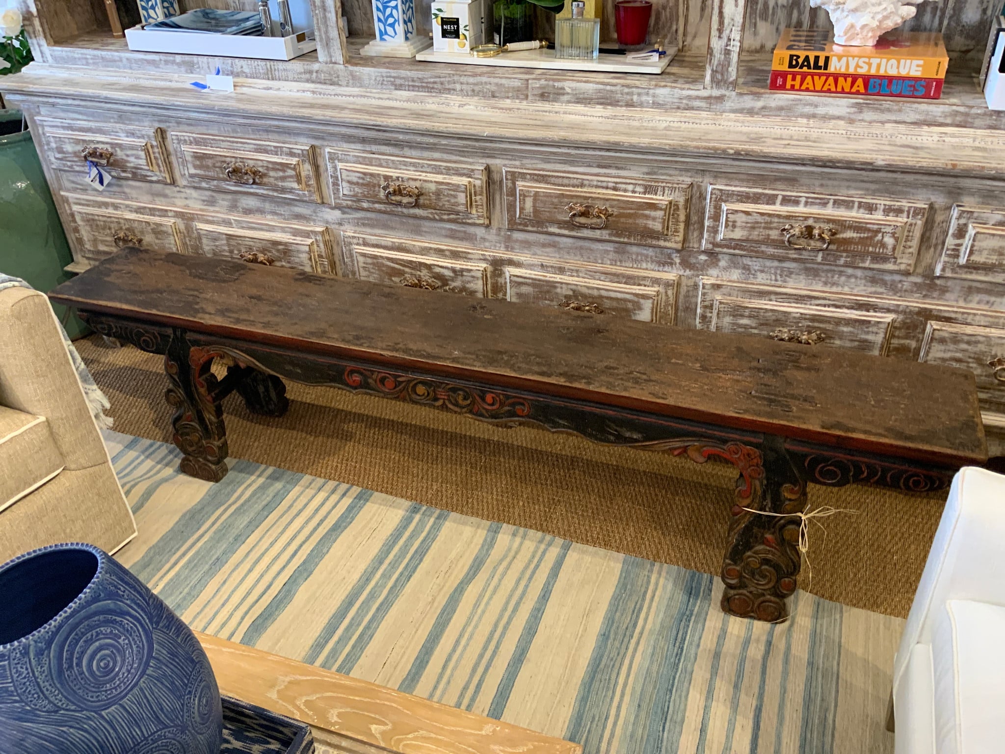 ANTIQUE CHINESE TEMPLE BENCH