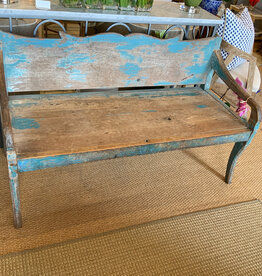 ANTIQUE BENCH BLUE BALI ORIG COND AND PA