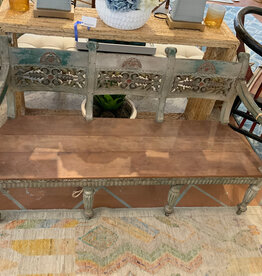 ANTIQUE CARVED BENCH FROM BALI