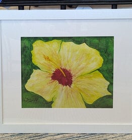 Yellow Hybiscus 16 x 20 overall 22x18