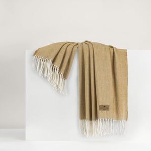 Italian Herringbone Gold Throw