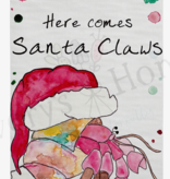 Santa Claws Beach Christmas Holiday Flour Sack Dish Towel