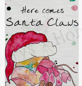 Santa Claws Beach Christmas Holiday Flour Sack Dish Towel