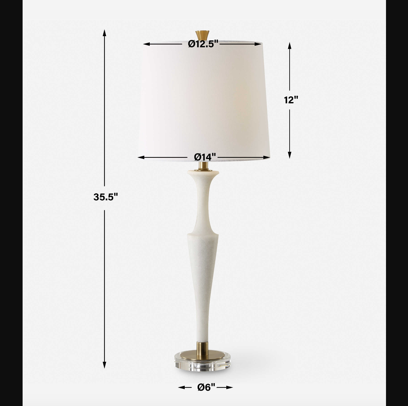 Colette Table Lamp  34H,   Shade 12H X 14 Dia. (in)
