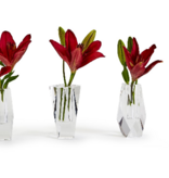 Faceted Hand-Cut Crystal Glass Bud Vase