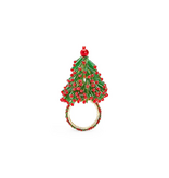 Glass Beaded Christmas Tree Napkin Ring