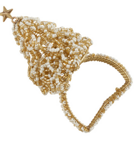 christmas tree napkin ring Gold