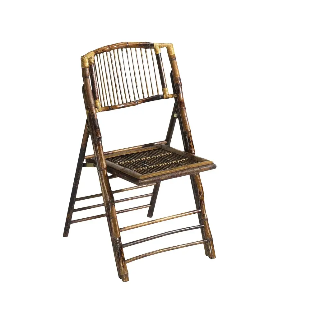 Folding Rattan Chair - Rattan Tortoise Gloss W19 x D22 x H35"
